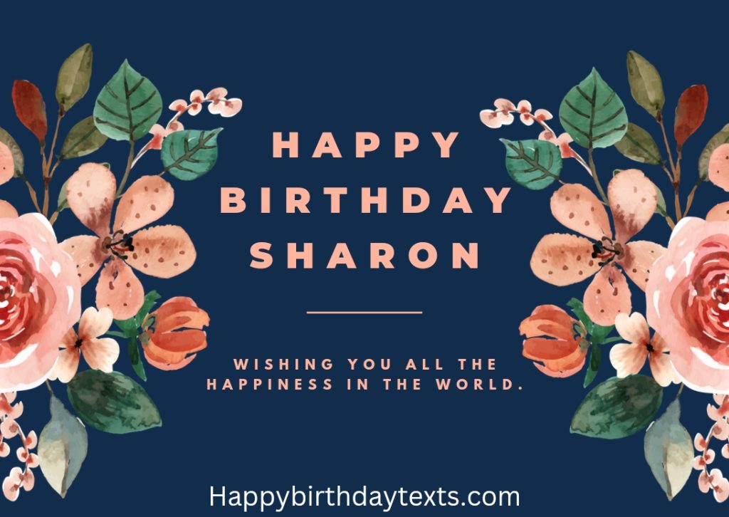 An image wishing Sharon a happy birthday