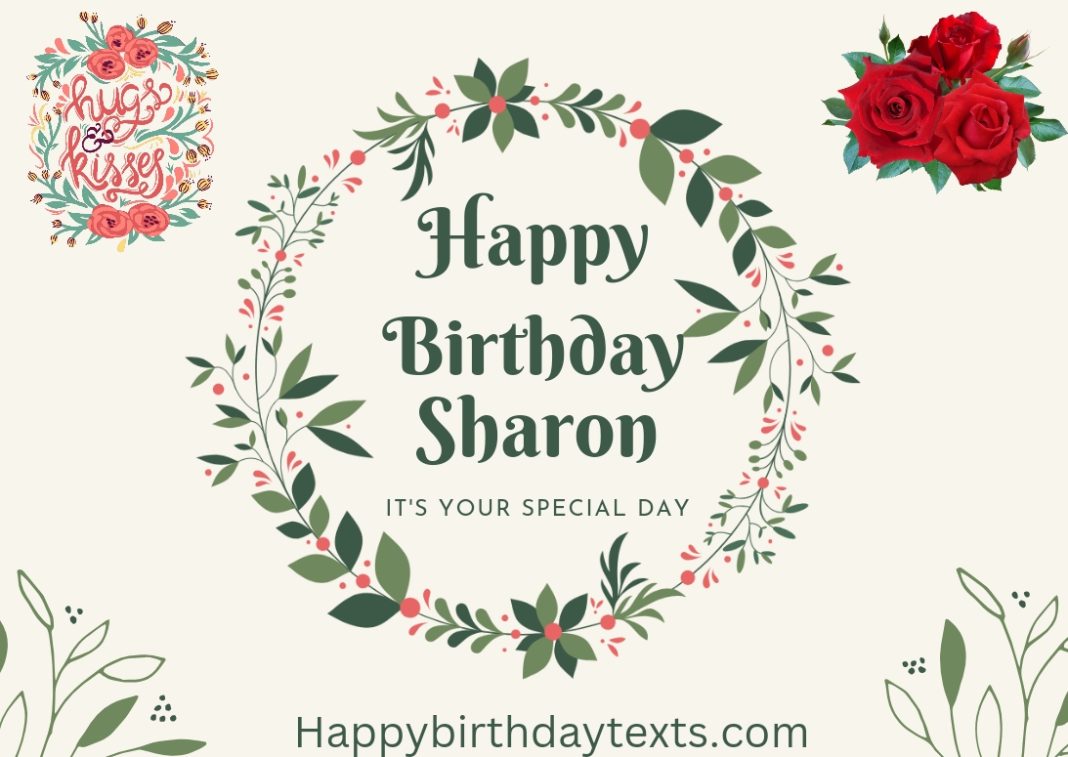 An image wishing Sharon a happy birthday