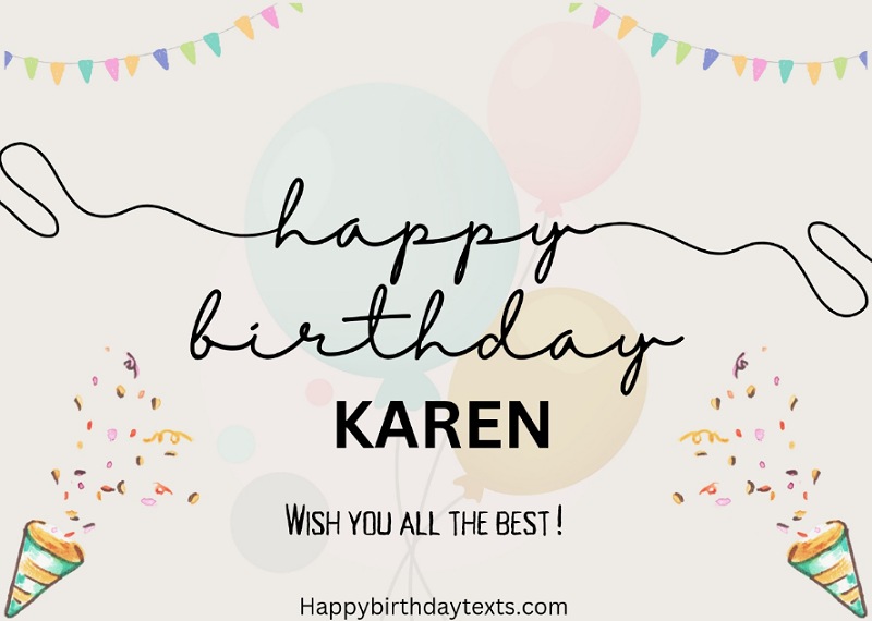 An image wishing Karen a happy birthday