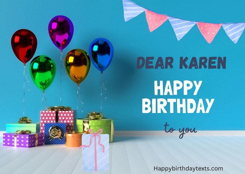 An image wishing Karen a happy birthday