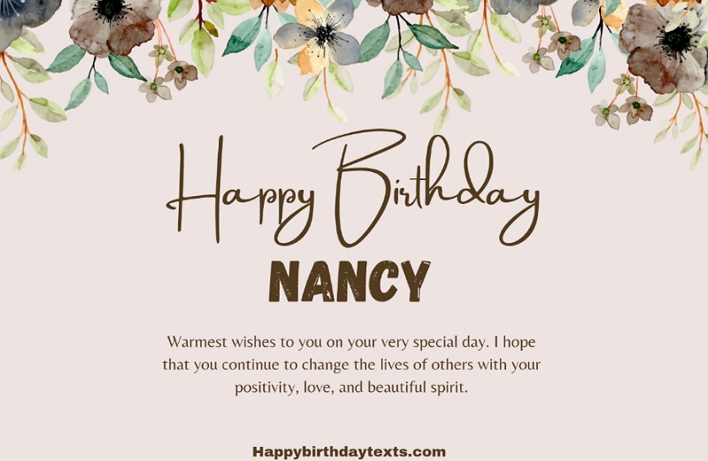 An image wishing Nancy a happy birthday