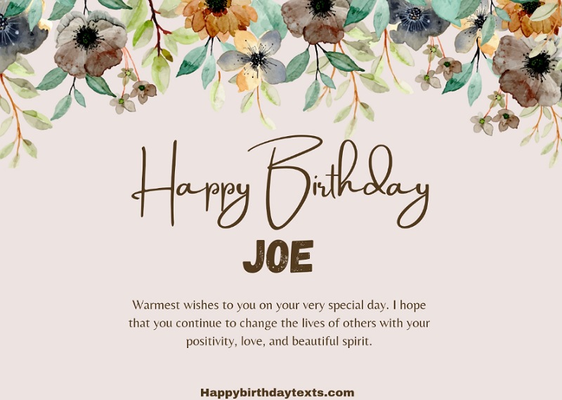 An image wishing Joe a happy birthday