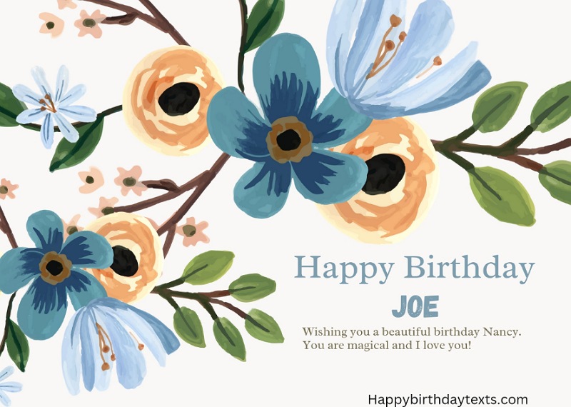 An image wishing Joe a happy birthday