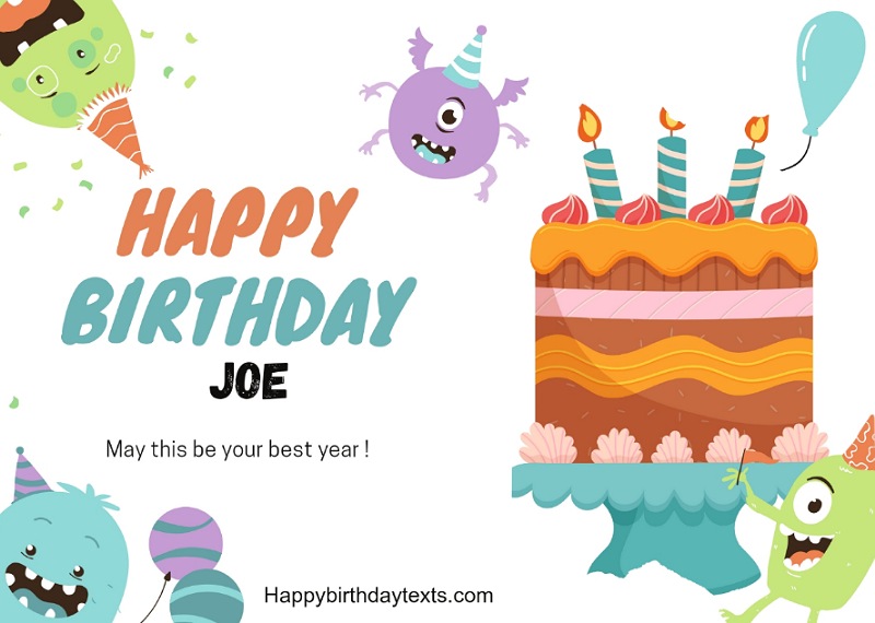 An image wishing Joe a happy birthday