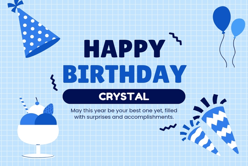 An image wishing crystal a happy birthday