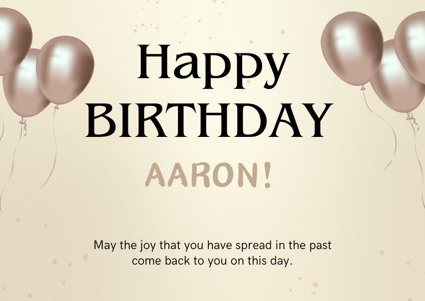 An image wishing Aaron happy birthday