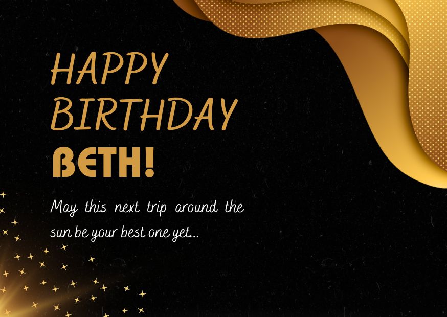 An image wishing Beth happy birthday