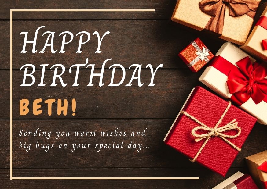 An image wishing Beth happy birthday