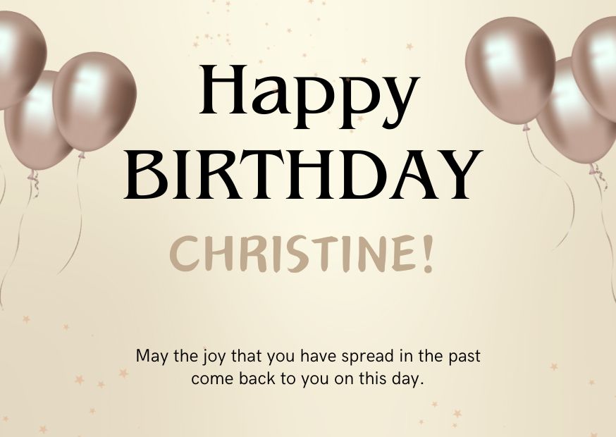 An image wishing Christine happy birthday