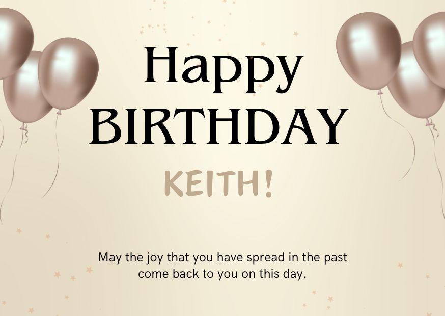 An image wishing Keith happy birthday