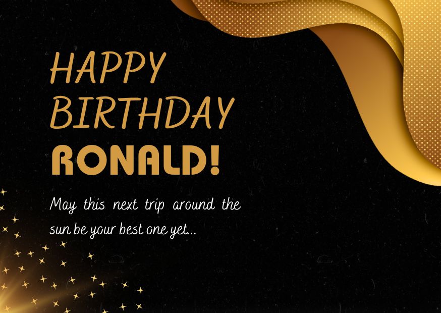 An image wishing Ronald happy birthday