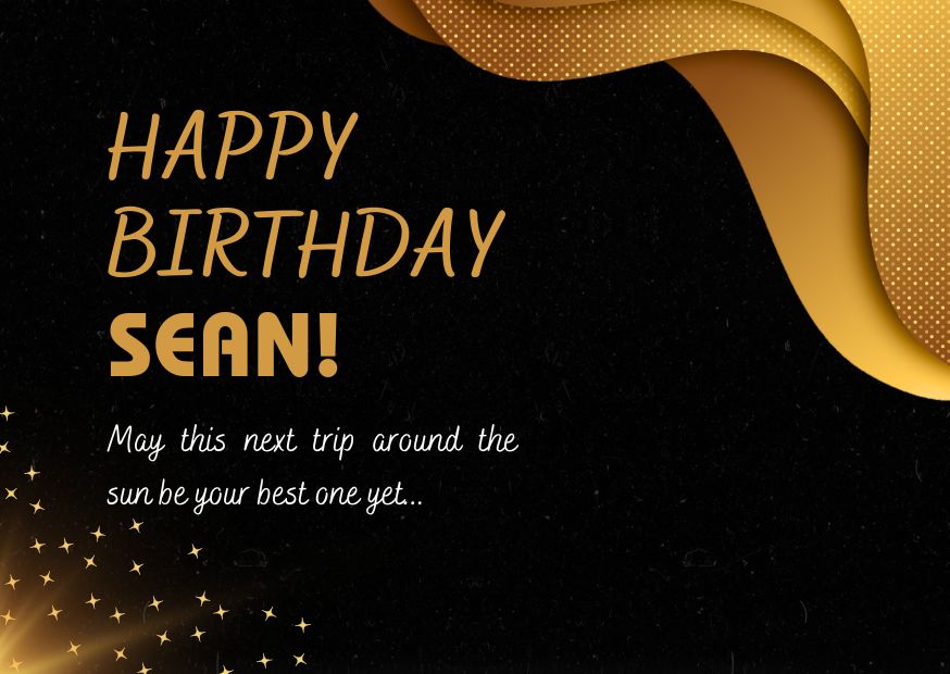 An image wishing Sean happy birthday