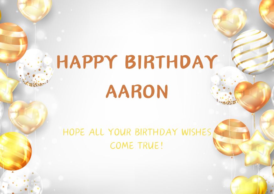 An image wishing Aaron happy birthday