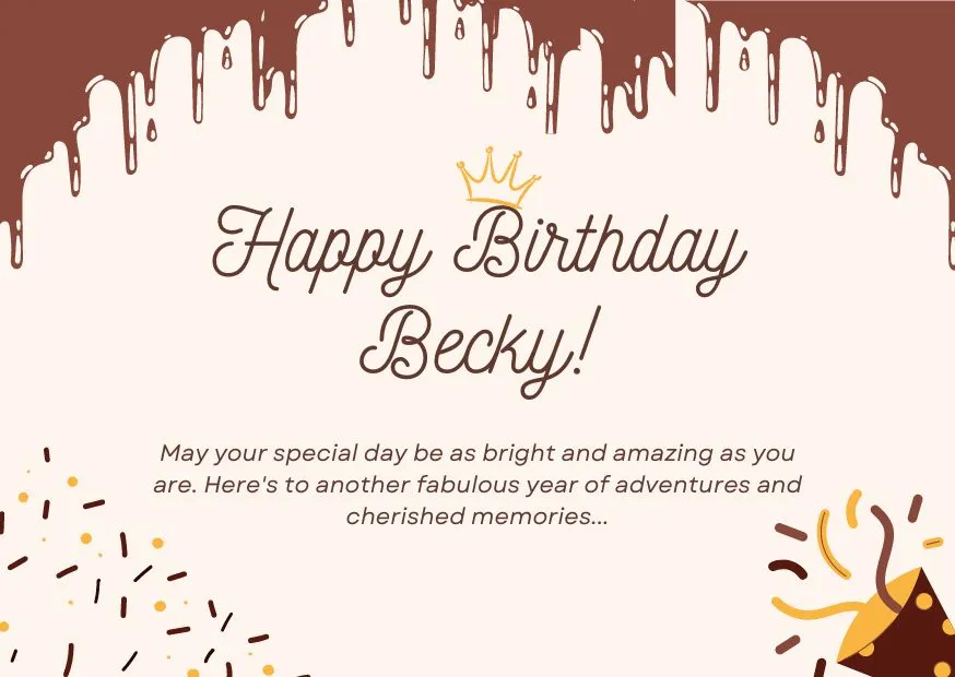 An image wishing Becky a happy birthday