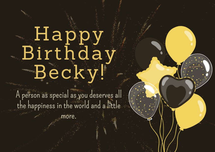 An image wishing Becky a happy birthday