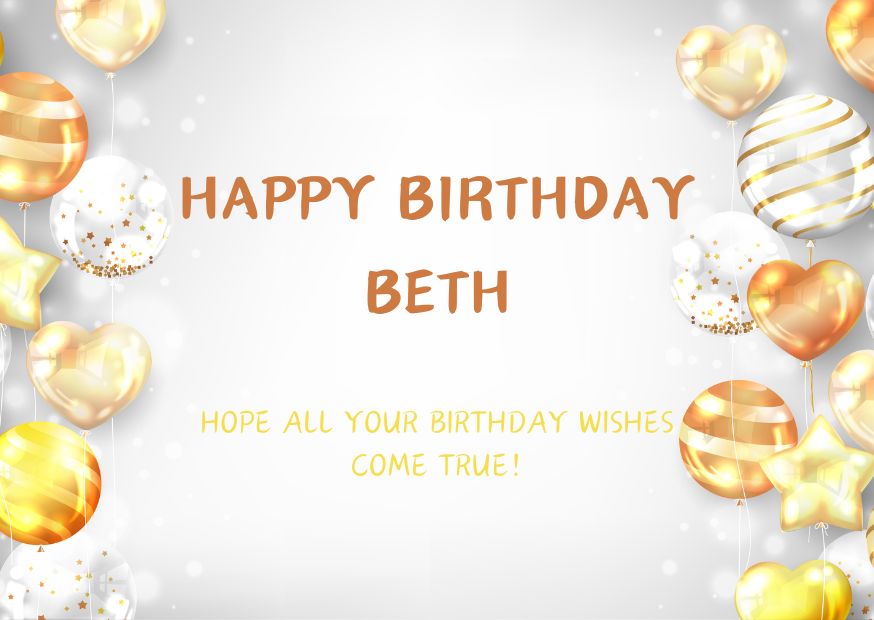 An image wishing Beth happy birthday