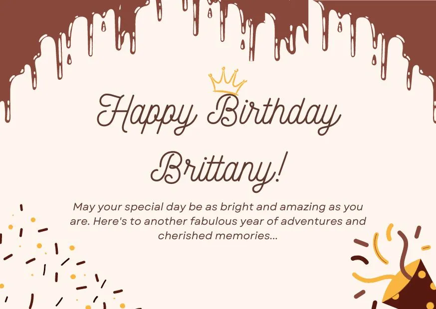 An image wishing Brittany happy birthday