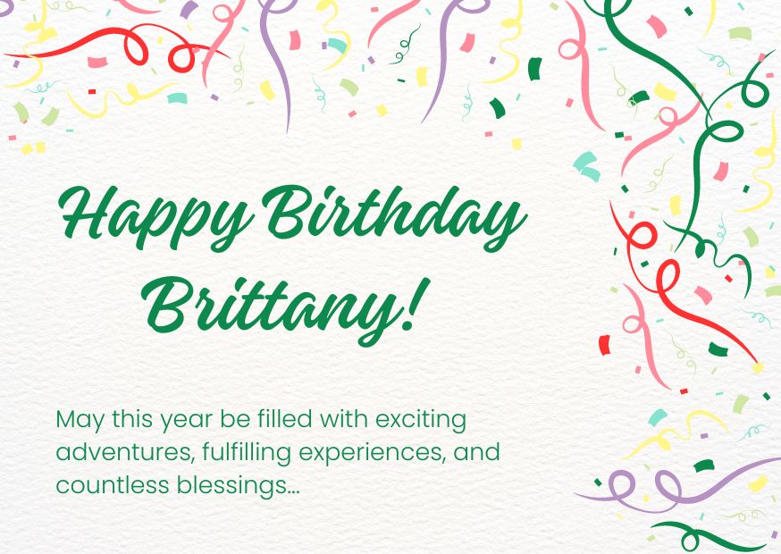 An image wishing Brittany happy birthday