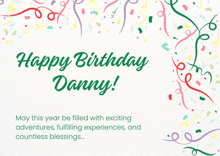 An image wishing Danny a happy birthday