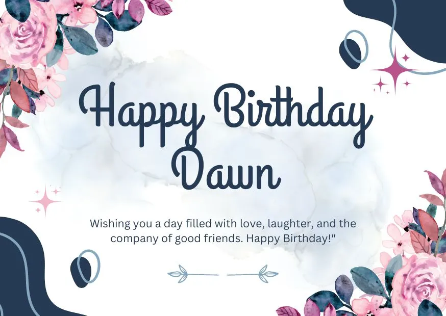 An image wishing Dawn a happy birthday