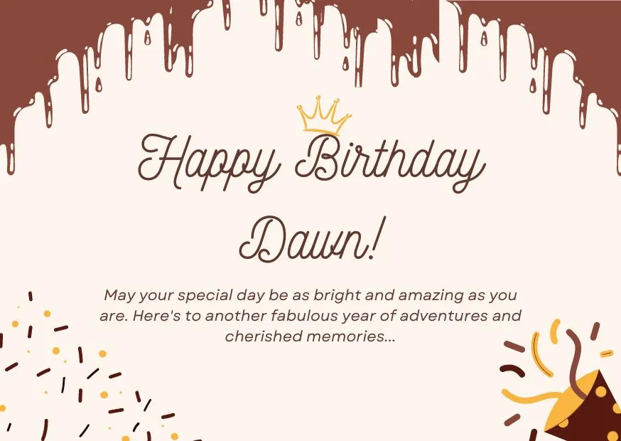 An image wishing Dawn a happy birthday