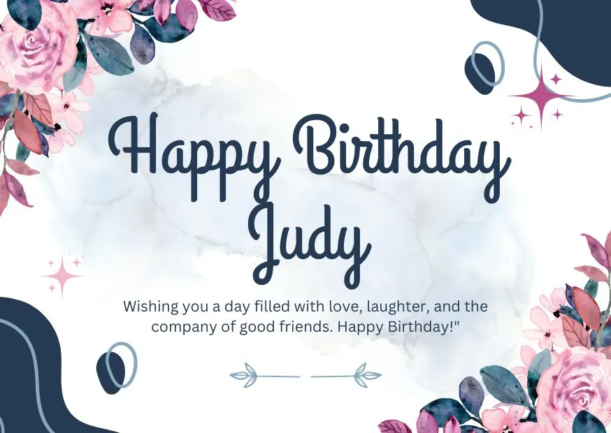 An image wishing Judy a happy birthday