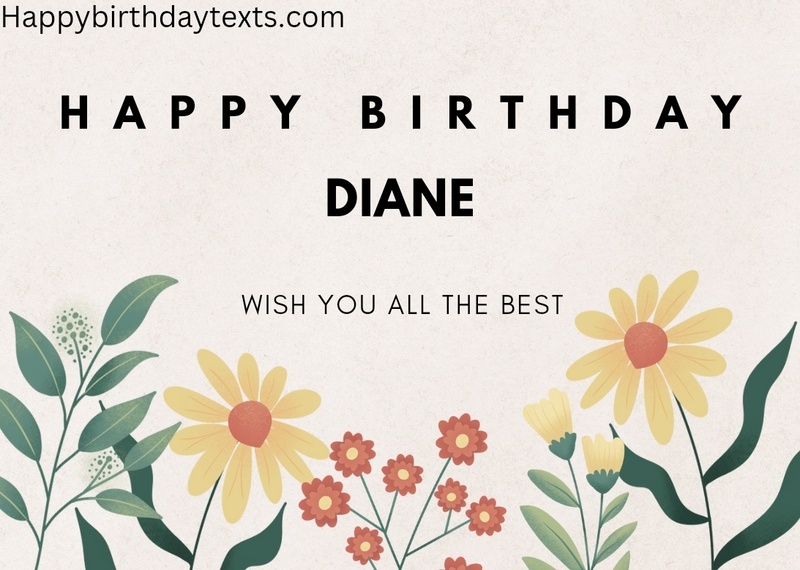 An image wishing Diane a happy birthday