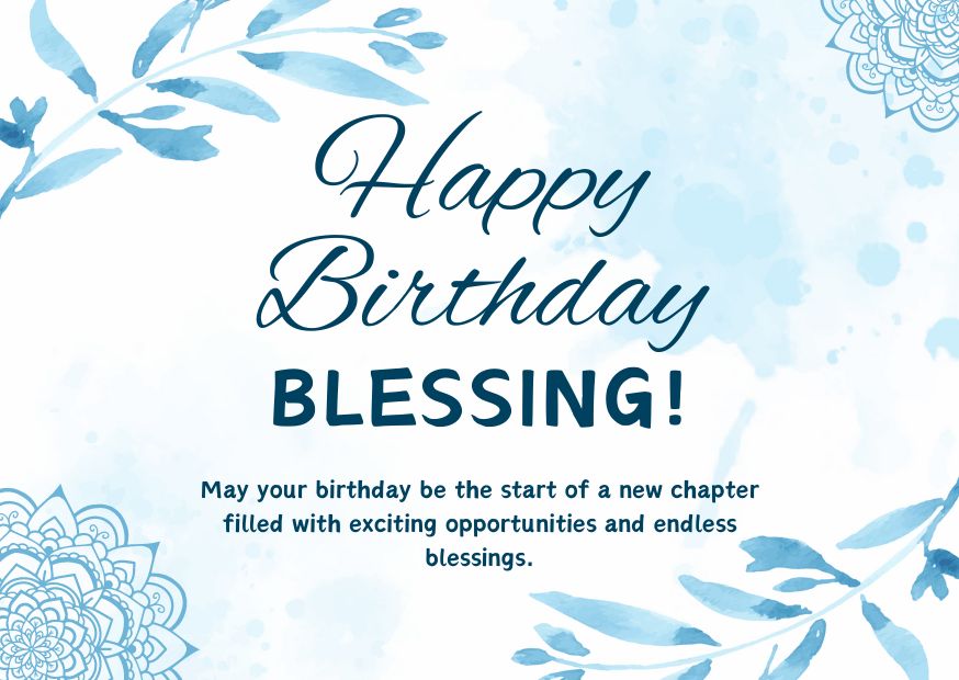 Beautiful Happy Birthday Blessing image with a Flower