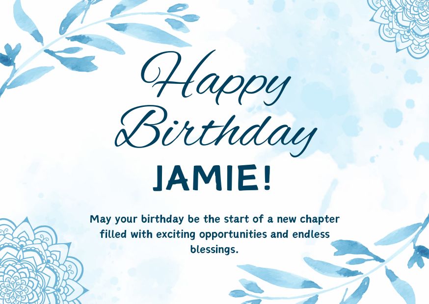 Beautiful Happy Birthday Jamie image with a Flower