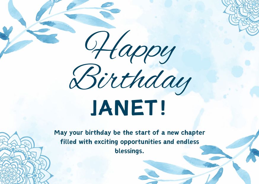 Beautiful Happy Birthday Janet image with a Flower