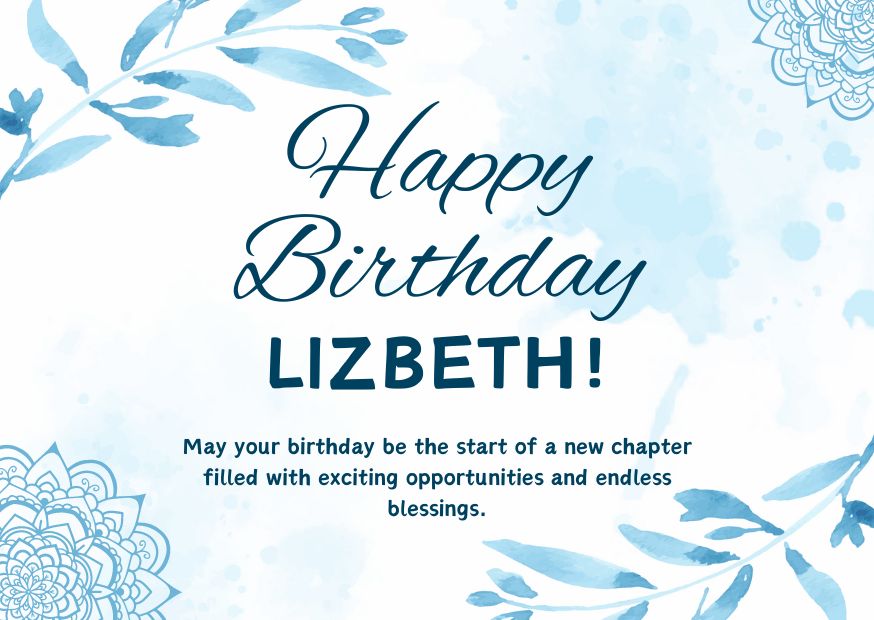 Beautiful Happy Birthday Lizbeth image with a Flower