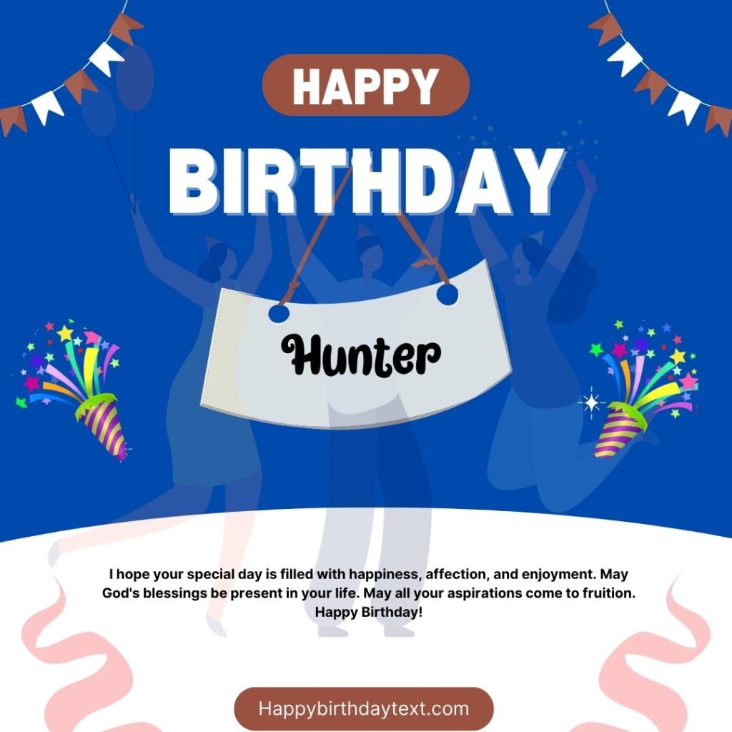 Beautiful Happy birthday Hunter Image with people celebrating