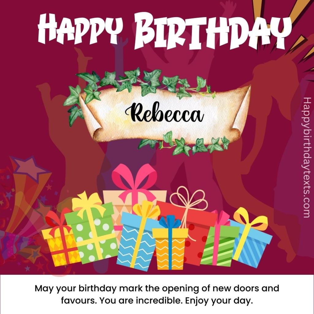 A well designed Happy Birthday Rebecca Card