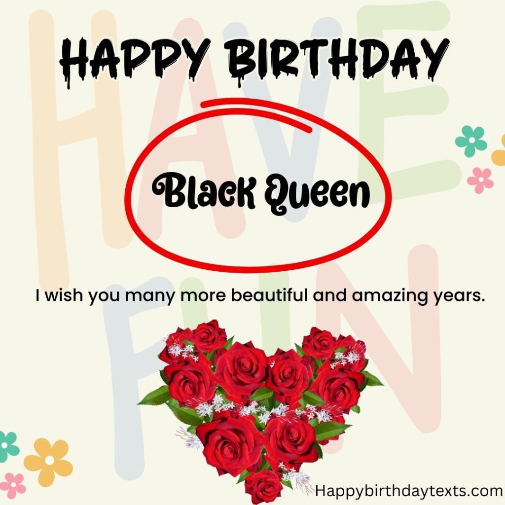 Happy Birthday Black Queen Image with Roses