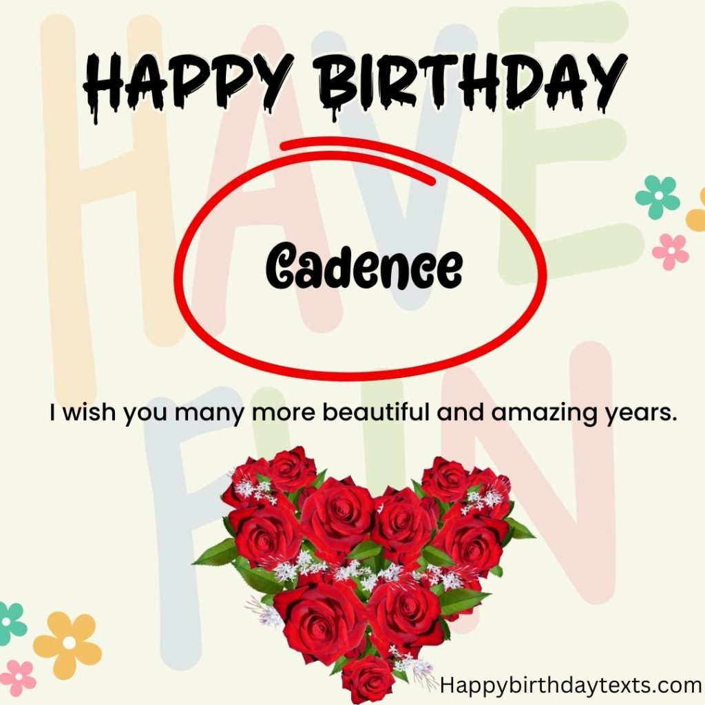 Happy Birthday Cadence Image with Roses 48