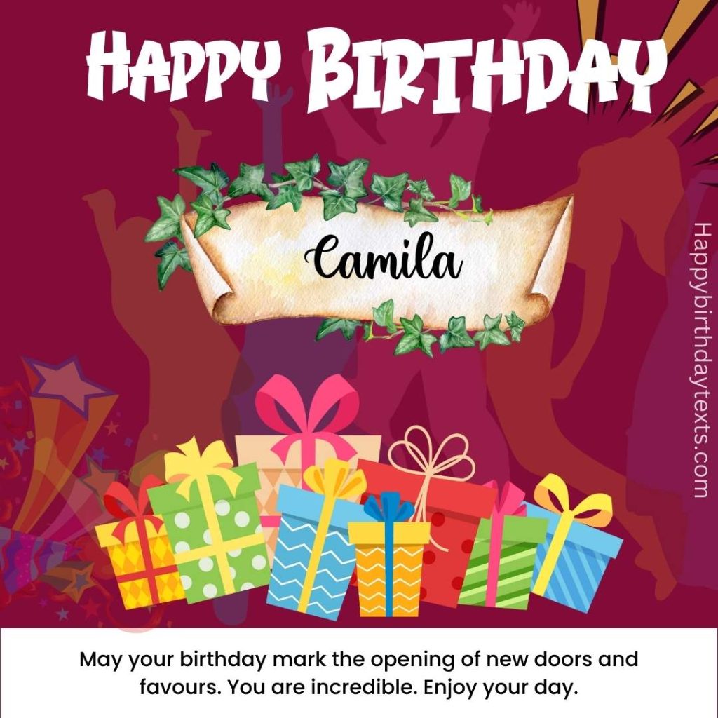 Happy Birthday Camila Image with Birthday gifts 42