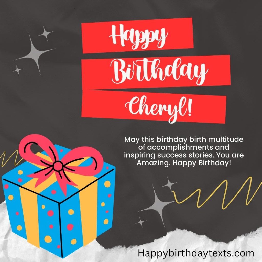 Happy Birthday Cheryl image with a birthday gift