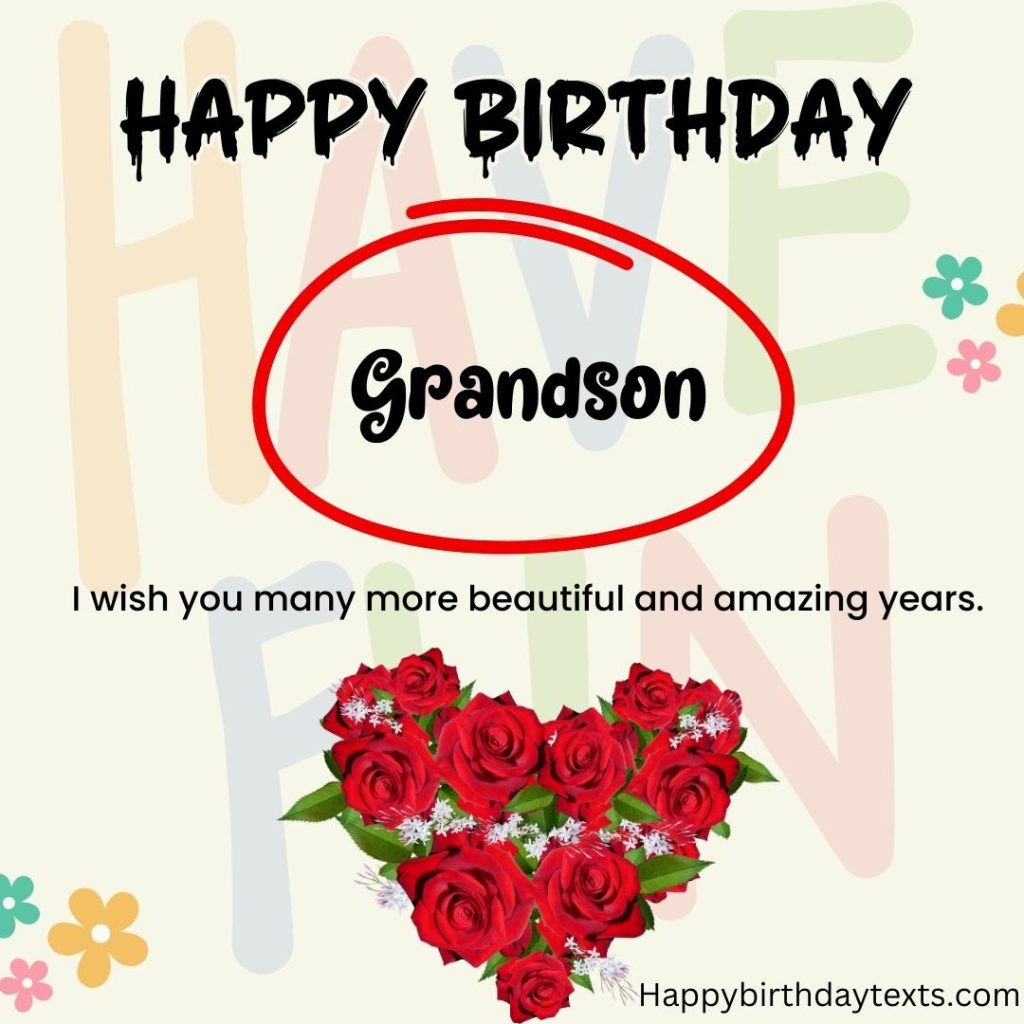 Happy Birthday Grandson Image with Roses