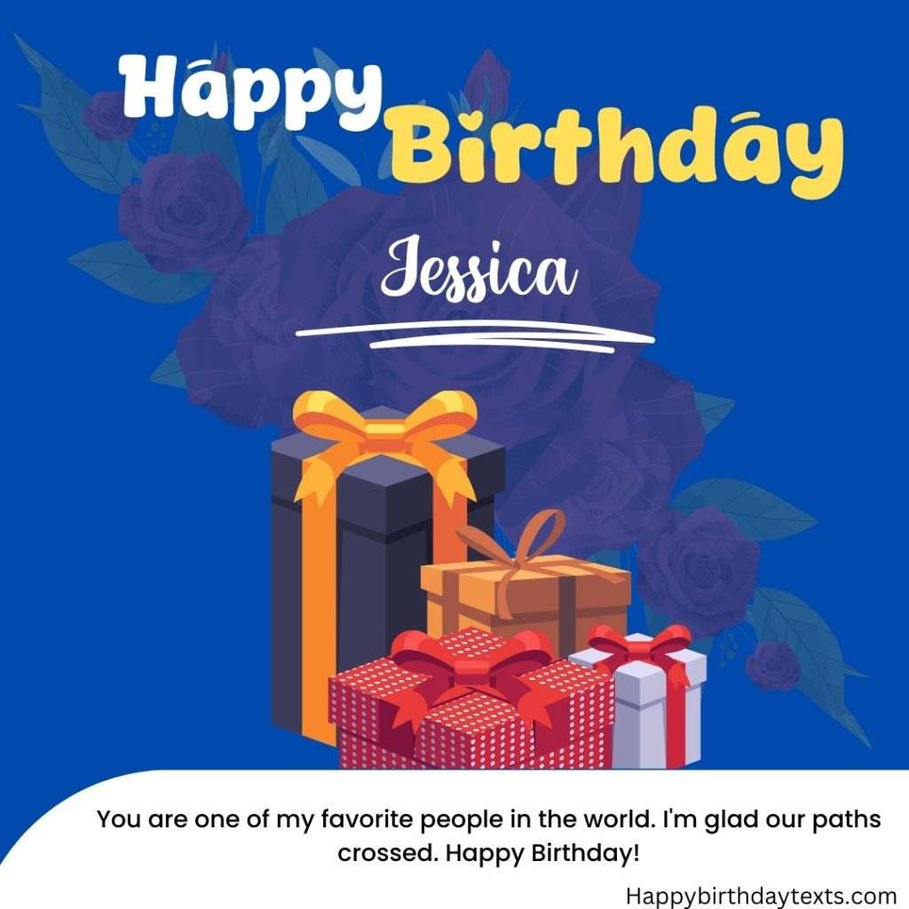 Happy Birthday Jessica Image with Gifts