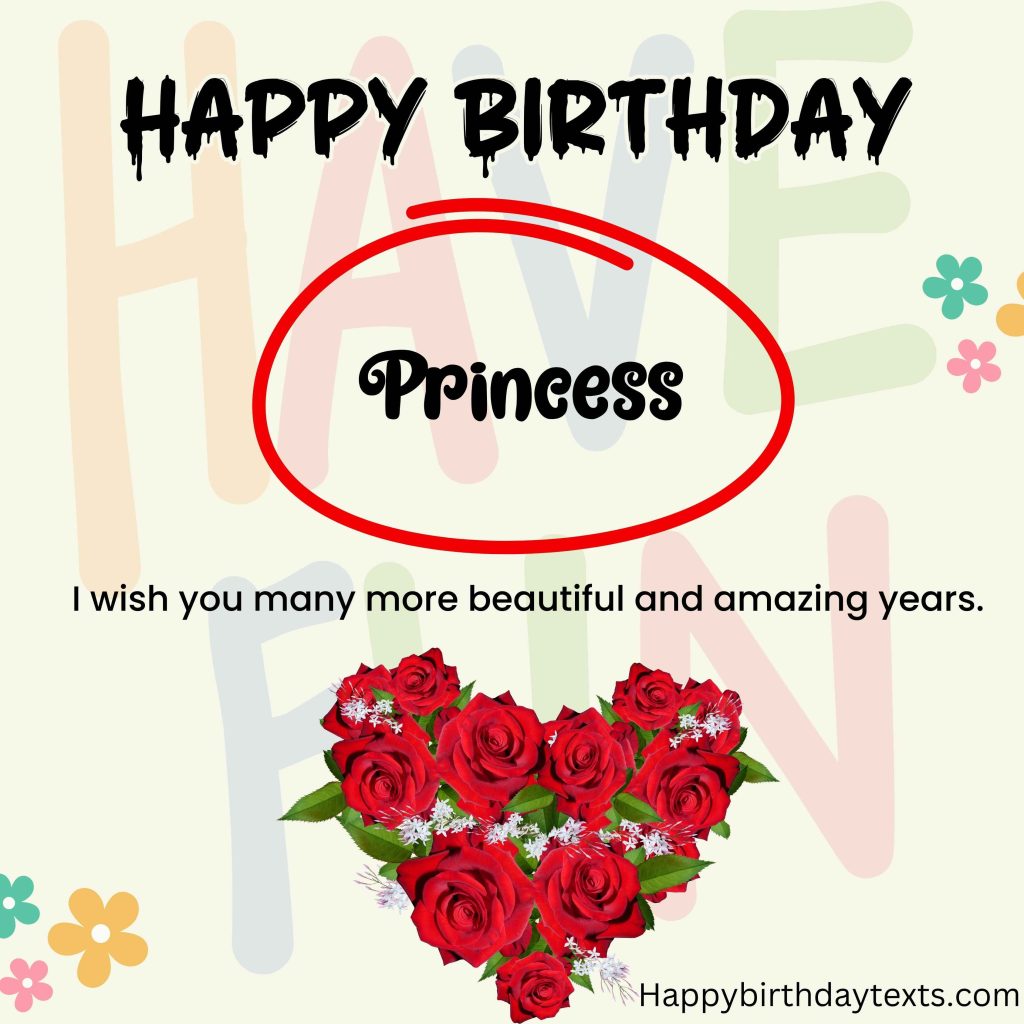 Happy Birthday Princess Image with Roses