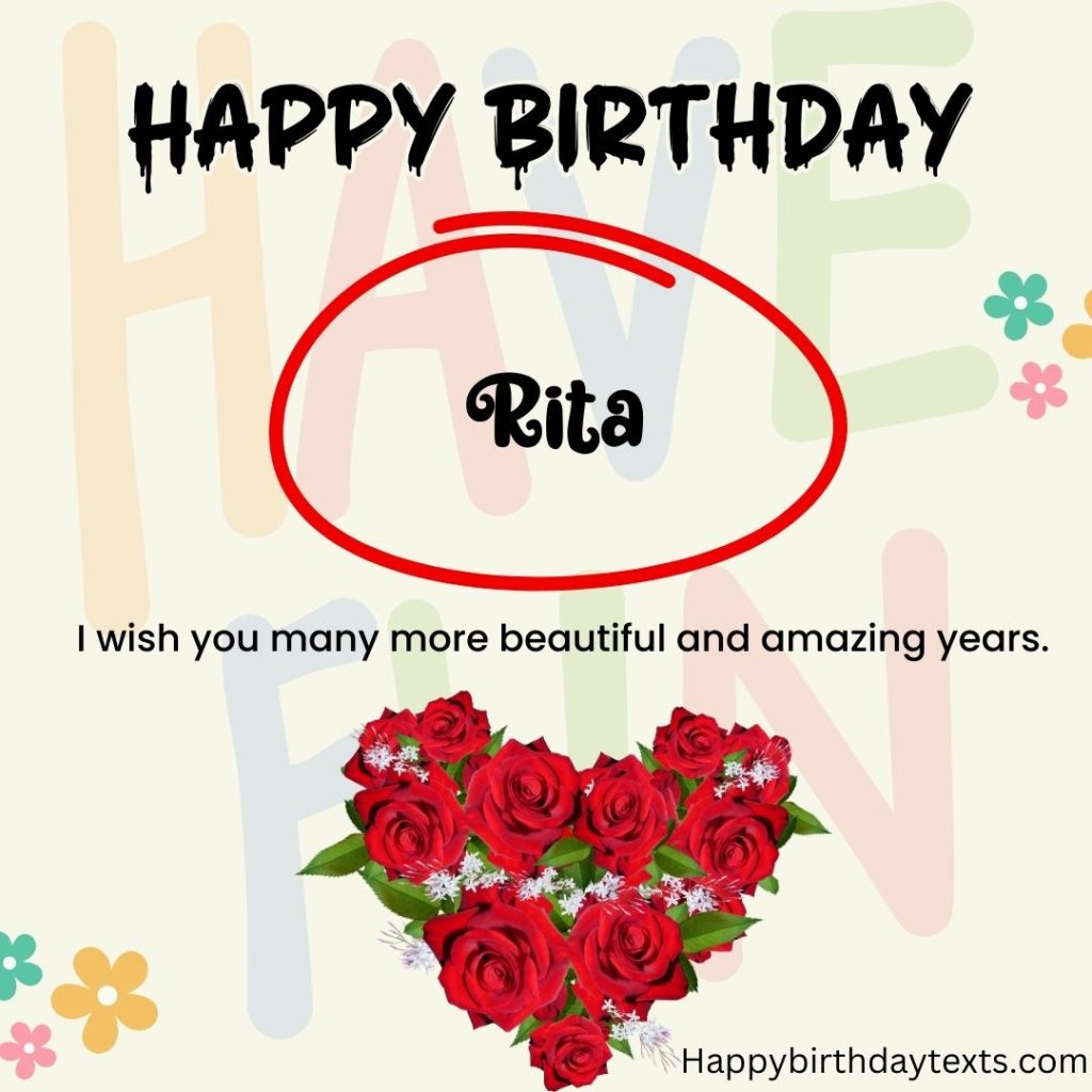 Happy Birthday Rita Image with Roses