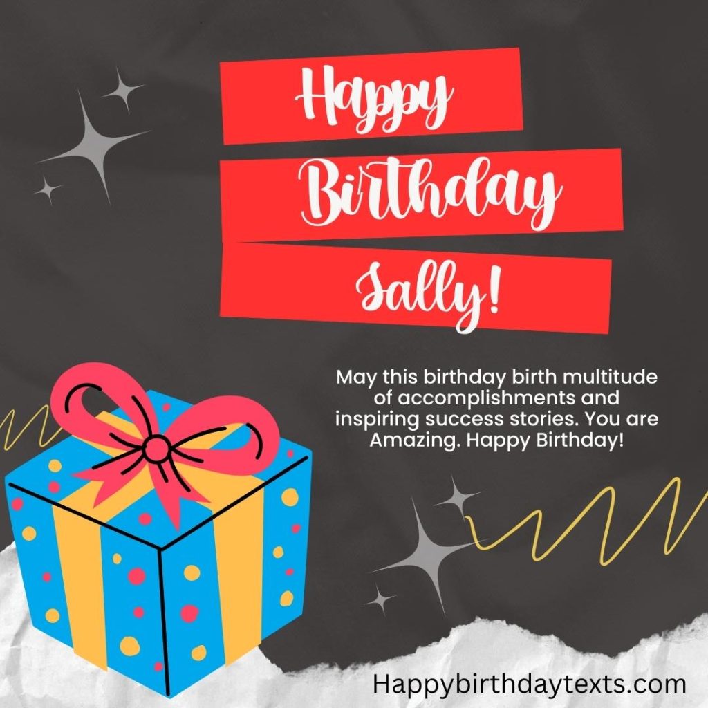 Happy Birthday Sally image with a birthday gift 8