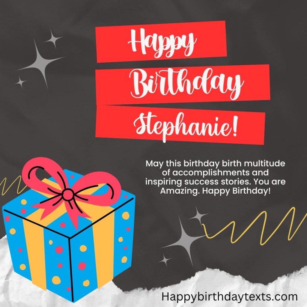 Happy Birthday Stephanie image with a gift