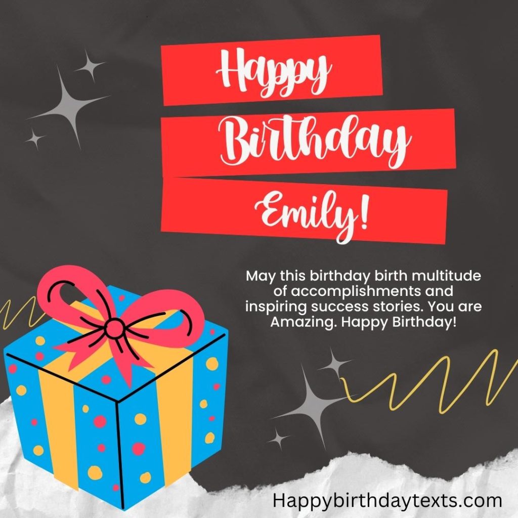 Happy Birthday emily image with a birthday gift