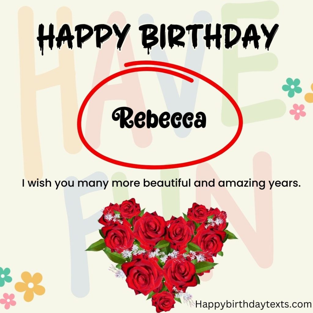 A well designed Happy Birthday Rebecca Card