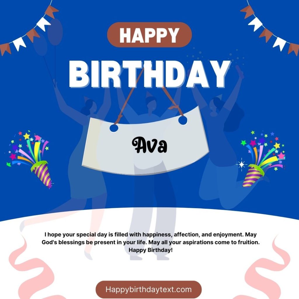 Happy birthday Ava Image with celebration 5