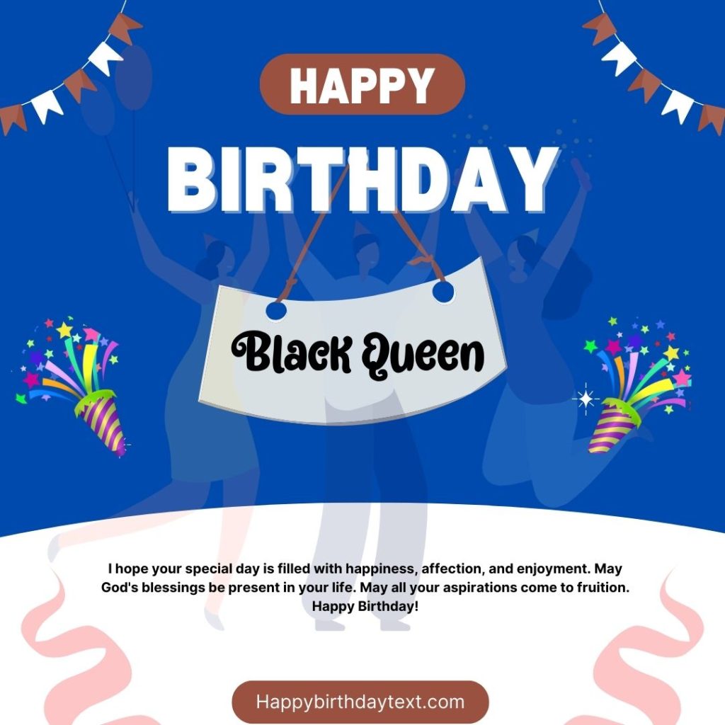 Happy birthday Black Queen Image with celebration 5