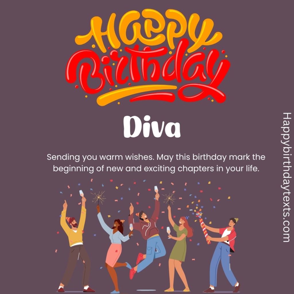 Beautifully Designed image to wish Diva a happy Birthday