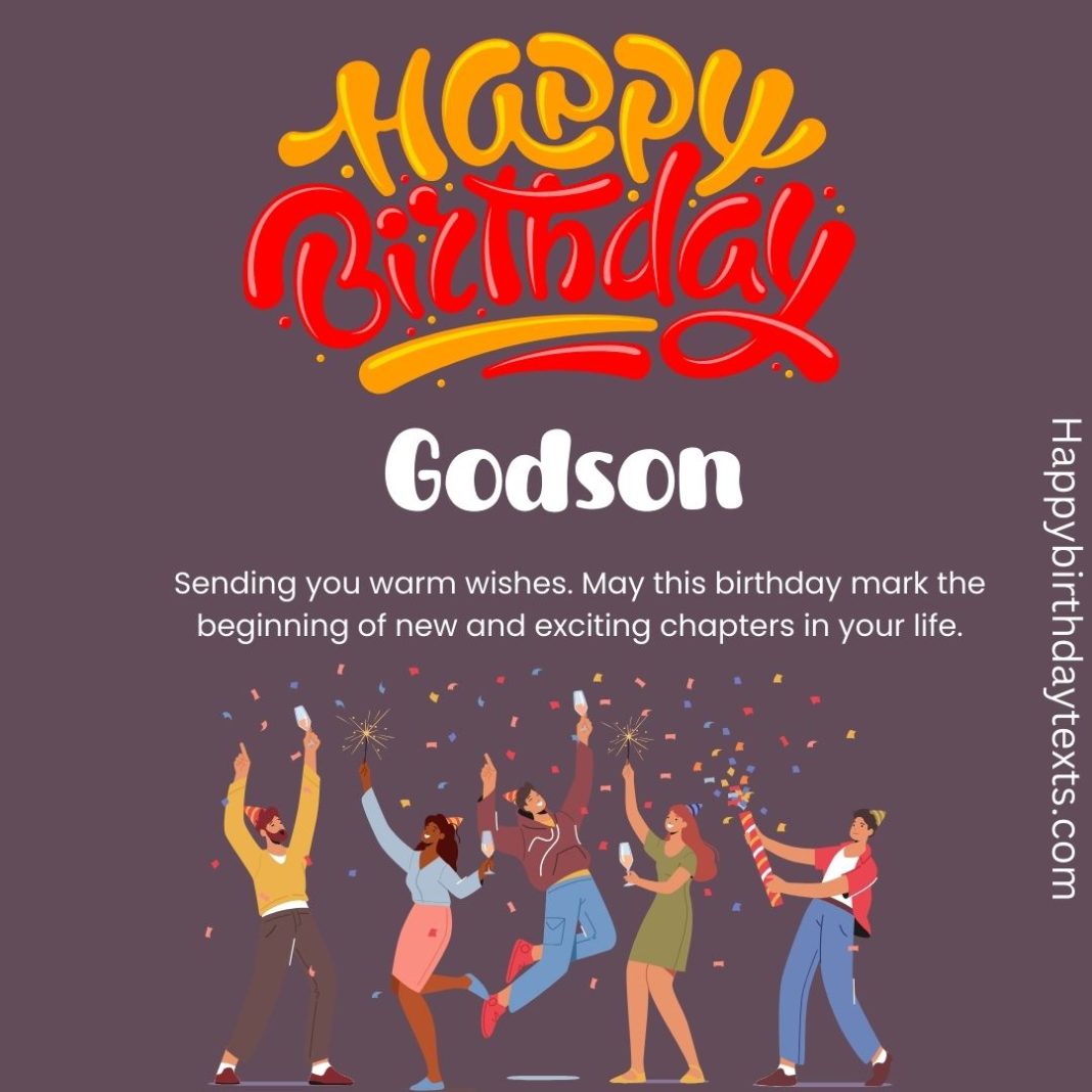 Beautifully Designed image to wish Godson a happy Birthday