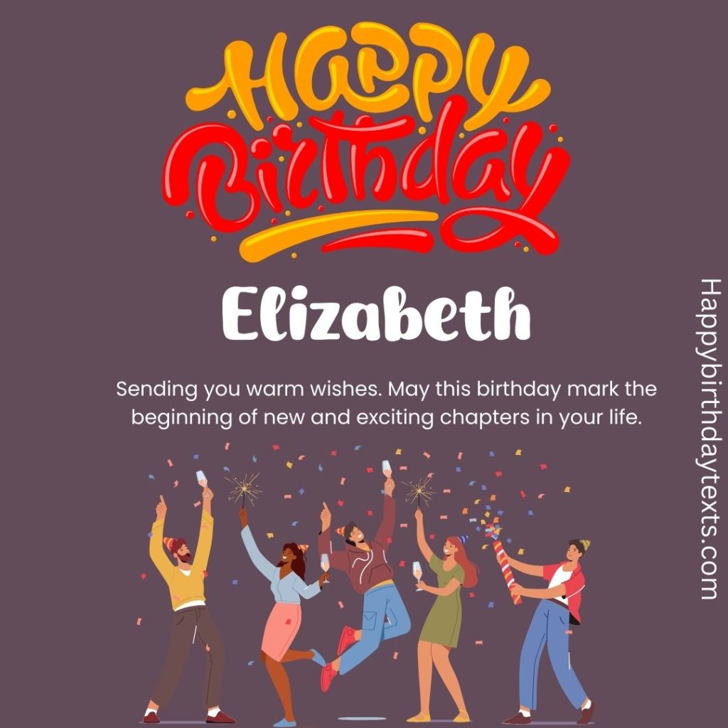 Beautifully Designed image to wish Elizabeth a happy Birthday